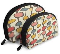Borse cosmetiche da viaggio moderne da donna della metà del secolo Impermeabile 2PC Pochette da trucco Pochette per cosmetici e articoli da toeletta Borsa da toilette portatile da viaggio Ragazze