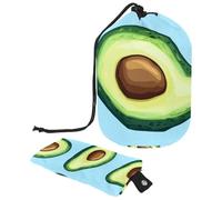Borse cosmetiche da viaggio Secchiello Borsa per il trucco, Divertente Frutta Avocado Blu Donne Custodie pieghevoli Portatili, Multifunzionale Toilette Secchio Borse Rotondo Organizer Storage, Fun