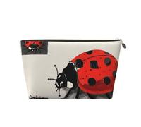 Borse cosmetiche da viaggio stampate con coccinelle con cerniera dorata, organizer per trucchi e articoli da toeletta per donne, mamme e ragazze, Oro, One Size, Beauty case