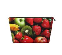 Borse cosmetiche da viaggio stampate con frutta e verdura fresca con cerniera dorata, organizer per trucco custodia cosmetica borsa da toilette per donne mamme ragazze, Oro, One Size, Beauty case
