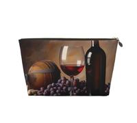 Borse cosmetiche da viaggio stampate con vino d'uva con cerniera dorata, organizer per cosmetici, trousse da toilette per donne, mamme e ragazze, Oro, One Size, Beauty case