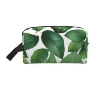 Borse cosmetiche della foglia della pianta dell'erba per le donne piccola borsa di trucco per la borsa del sacchetto di trucco del sacchetto di trucco della borsa di viaggio, Foglia di piante erbacee,