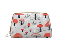 Borse cosmetiche della stampa del modello della medicina del fumetto,Borsa di trucco in pelle piccola per la borsa,Sacchetto cosmetico,Pochette da toilette per le donne di viaggio, Funghi Cartoon