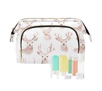 Borse cosmetiche di cervo di Natale dell'oro rosa portatile grande borsa di trucco delle donne della borsa della moneta per il trucco cosmetico