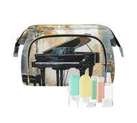 Borse cosmetiche di grande capacità del pianoforte della borsa di trucco di viaggio sul palcoscenico, Multicolore, Taglia unica, casual