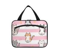 Borse cosmetiche grandi da appendere a forma di gatto rosa bianco con gancio, kit essenziale di design per viaggiatori crociere estuche para maquillaje L