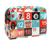 Borse cosmetiche impermeabili, borse cosmetiche da viaggio con calze di Natale rosse, borse per trucco portatili multifunzionali, organizer per cosmetici da viaggio per donne, Multicolore 02,