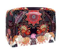 Borse cosmetiche impermeabili, borse cosmetiche di viaggio del modello della geometria del fiore dell'elefante, borse cosmetiche portatili multifunzionali, organizzatore della borsa cosmetica di,