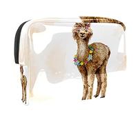 Borse cosmetiche impermeabili, borse cosmetiche di viaggio dell'alpaca, borse portatili multifunzionali di trucco, borsa di immagazzinaggio cosmetica, Multicolore 02, 18.5x7.5x13cm/7.3x3x5.1in, Beauty