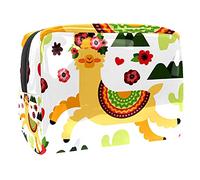 Borse cosmetiche impermeabili, borse cosmetiche di viaggio dell'alpaca, borse portatili multifunzionali di trucco, borsa di immagazzinaggio cosmetica, Multicolore 03, 18.5x7.5x13cm/7.3x3x5.1in, Beauty