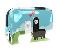 Borse cosmetiche impermeabili, borse cosmetiche di viaggio viola sveglie dell'alpaca, borse cosmetiche portatili multifunzionali, borsa di immagazzinaggio cosmetica per le, Multicolore 04,