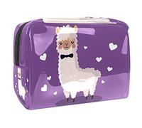 Borse cosmetiche impermeabili, borse cosmetiche di viaggio viola sveglie dell'alpaca, borse cosmetiche portatili multifunzionali, borsa di immagazzinaggio cosmetica per le, Multicolore 01,
