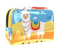 Borse cosmetiche impermeabili, borse cosmetiche di viaggio viola sveglie dell'alpaca, borse cosmetiche portatili multifunzionali, borsa di immagazzinaggio cosmetica per le, Multicolore 03,