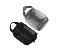 Borse cosmetiche in nylon trasparente con rete, graziose piccole borse for il trucco da donna, custodia organizer(Black gary)