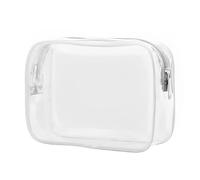 Borse cosmetiche in PVC trasparente trasparente moda cerniera sacchetto leggero trucco borsa portatile grande capacità borse caso nero, bianco, 17*6*12cm, come descrizione