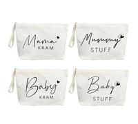 Borse Cosmetiche In Tela Da 4 Pezzi Per Mamma E Bambino, Semplici Borse Per Bambini, Borse Per Bambini, Regali Per Le Mamme Incinte.