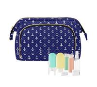 Borse cosmetiche per le donne da viaggio blu navy oceano ancore diamonding impermeabile donna cambio moneta borsa per articoli da toeletta organizzatore