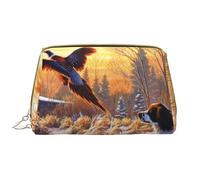 Borse cosmetiche per le donne grande borsa per il trucco in pelle per borsa borsa cosmetica borsa da viaggio portatile borsa da toilette da donna ragazze carino borse per lavaggio/Buon Natale, Fagiano