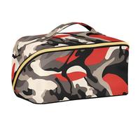 Borse cosmetiche rosse del camuffamento con le borse cosmetiche leggere dei divisori per il viaggio delle donne con gli scomparti & la