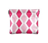 Borse cosmetiche scozzesi a rombo pesca per borsa conveniente organizzatore di gioielli per le signore borsa guarda monedas para carro, Plaid con rombi pesca, 1 size