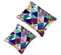 Borse cosmetiche tascabili da donna, borsa per il trucco in pelle impermeabile senza cerniera, borsa per trucco a chiusura automatica per ragazze, mini borsa per borsa, stelle blu cielo stellato,