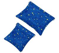 Borse cosmetiche tascabili da donna, borsa per il trucco in pelle impermeabile senza cerniera, borsa per trucco a chiusura automatica per ragazze, mini borsa per borsa, stelle blu cielo stellato,
