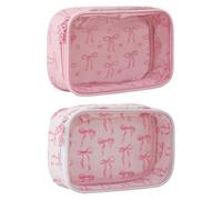 Borse cosmetiche trasparenti in PVC Bowknot for donne, sacchetto di stoccaggio della custodia da viaggio da toeletta for regali di viaggio di compleanno (stile 1+stile 2)