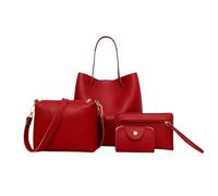 Borse da donna - Borsa a tracolla in finta pelle, borsa a tracolla per il quotidiano | elegante tote con cerniera, accessorio alla moda leggero e versatile per il Burea, Vino rosso, Se référer au