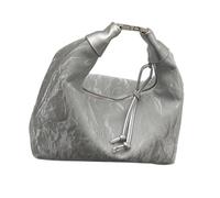 Borse da donna, borsa da donna - Borsa in pelle PU morbida alla,Eleganti borse per la spesa con manico in metallo per lo shopping, fem, argento, Se référer au descriptif