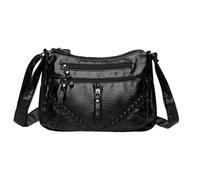 Borse da donna, borsa per spalle da donna in pelle PU con pasta multipla, borse nere con cinturino regolabile, borsa a traversa nera da 8, 7x7, 1 pollici per donne |.Spalla