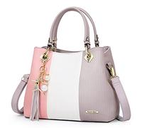 Borse da donna con tasche interne multiple in una bella combinazione di colori, borsa a tracolla da donna, grigio, Large