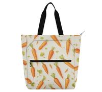 Borse da donna decorative per bambini, ragazzi e ragazze, stile rurale, semplice e fresco, carote leggere, borse tote per insegnanti, borse con tasche interne per la scuola