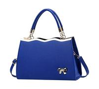 Borse da donna nuove borse da donna alla moda fiocco moda sport messenger borsa a tracolla grande borsa tote con cerniera, Blu, Taglia unica