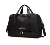 Borse da donna Weekender Grandi Borse da viaggio Carino Carry on Overnight Duffle Bag Impermeabile Palestra Duffel con scomparto per scarpe Mammina Borse ospedaliere, Nero