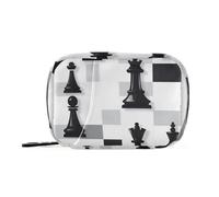 Borse da medicina bianche a scacchi con scomparti staccabili, pratica borsa da viaggio per borsa