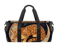Borse da palestra, borsa da palestra da uomo, borsone da palestra, yoga, sport, palestra, gufo, buongiorno, Fantasia 1714, 45x23x23cm(17.7x9x9in)