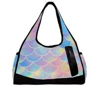 Borse da palestra, borsa sportiva, borsa da allenamento, borsa da palestra per yoga, sport, palestra, sirena, cartone animato, tartaruga, medusa, Motivo 3632, 47x16.5x27cm(18.5x6.5x10.6in)