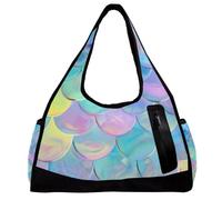 Borse da palestra, borsa sportiva, borsa da allenamento, borsa da palestra per yoga, sport, palestra, sirena, cartone animato, tartaruga, medusa, Motivo 3630, 47x16.5x27cm(18.5x6.5x10.6in)
