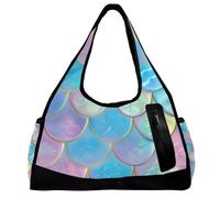 Borse da palestra, borsa sportiva, borsa da allenamento, borsa da palestra per yoga, sport, palestra, sirena, cartone animato, tartaruga, medusa, Motivo 3629, 47x16.5x27cm(18.5x6.5x10.6in)