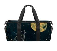 Borse da palestra, borsa sportiva, borsa da palestra da donna, borsa da weekender notturna, paesaggio notturno City Moon, Motivo 5453, 45x23x23cm(17.7x9x9in)