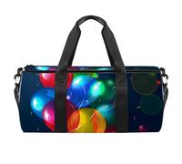 Borse da palestra, borsone, borsa da palestra da donna, borsa da viaggio per yoga, borsone per allenamento, motivo colorato con palloncini di buon compleanno, Motivo 2130, 45x23x23cm(17.7x9x9in)