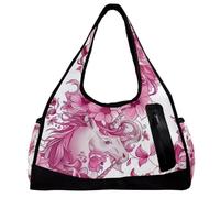 Borse da palestra, borsone da palestra, borsone da viaggio, borsa da donna, fiore limone, Motivo 1154, 47x16.5x27cm(18.5x6.5x10.6in)