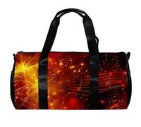 Borse da palestra, borsone da uomo, borsa da palestra da donna, borsone da viaggio per donne, spartiti musicali dorati con note musicali, Motivo 4958, 45x23x23cm(17.7x9x9in)