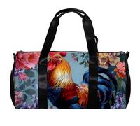 Borse da palestra, borsone da uomo, borse da palestra da donna, borsa per allenamento fitness, danza, gallo peonia retrò floreale, Fantasia 6953, 45x23x23cm(17.7x9x9in)