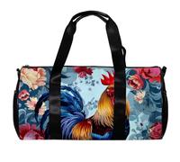 Borse da palestra, borsone da uomo, borse da palestra da donna, borsa per allenamento fitness, danza, gallo peonia retrò floreale, Motivo 6954, 45x23x23cm(17.7x9x9in)