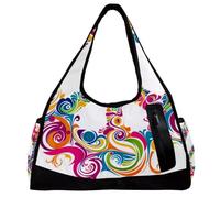 Borse da palestra da uomo, borsa da palestra da uomo, borsa da allenamento, borsa da viaggio per yoga, borsone per allenamento, patchwork a quadri con fiori rosa verde moderno bello, Motivo 6783,