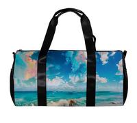 Borse da palestra da uomo, borsa da palestra da uomo, borsa da allenamento, borsa da weekender, borsa per la notte, paesaggio estivo, spiaggia, oceano, Motivo 2732, 45x23x23cm(17.7x9x9in)