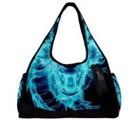 Borse da palestra da uomo, borsa da palestra da uomo, borsa da allenamento, borsone da viaggio per aereo, Doodle Art Dragonfly Heart Cartoon Lovely, Motivo 293, 47x16.5x27cm(18.5x6.5x10.6in)