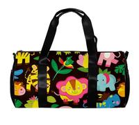 Borse da palestra da uomo, borsa da palestra da uomo, borsone da palestra, yoga, sport, palestra, borsa, giraffa, ippopotamo, elefante, coccodrillo, animale, cartone animato, Fantasia 1557,