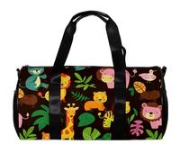 Borse da palestra da uomo, borsa da palestra da uomo, borsone da palestra, yoga, sport, palestra, borsa, giraffa, ippopotamo, elefante, coccodrillo, animale, cartone animato, Fantasia 1556,